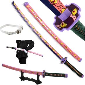 Demon Slayer Sword for Cosplay with Belt Holder Stand, 41 inches