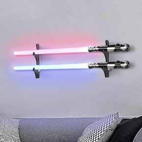 TOPNEW Lightsaber Stand Display, Acrylic Desktop Lightsaber Stand 4-Tier Lightsaber Holder , Acrylic Light Saber Display Rack Suitable for Swords, Light Saber(Black)