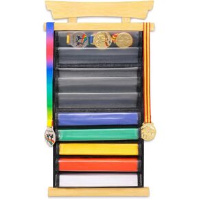 Tilhumt 10 Belts Karate Belt Display Rack, Felt Taekwondo Belt Display with Dust Cover, Easily Insert and Remove, Martial Arts Belts Display Holder for Kids and Adults in Kuwait