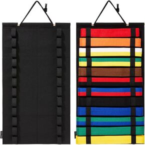 Martial Arts Belts Organizer, Hanging Karate Belt Display Holds 12 Karate Belts for Martial Arts Learners(No Accessories Included)