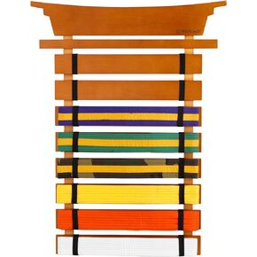 KidKraft Martial Arts Wooden Belt Holder Hanging Display for 8 Belts (Unpersonalized)