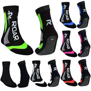 Roar Neoprene Socks MMA Boxing Protector Ankle Brace Gym Training 2MM Thermo Socks for Men (White, Large)