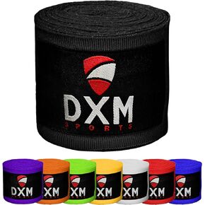 DXM SPORTS Boxing Hand Wraps Inner Gloves - 180 Inch Elasticated Thumb Loop Bandages - Kickboxing MMA Muay Thai Kickboxing Martial Arts Punching Training for Men Women