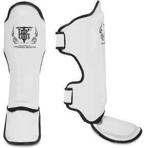 Top King New Pro Leather Shin Guards for Muay Thai