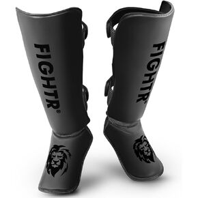 FIGHTR® Shin Guards - with a and Ideal Padding | Thick shin Protection for Kicks in Kickboxing, MMA, Muay Thai and Other Martial Arts