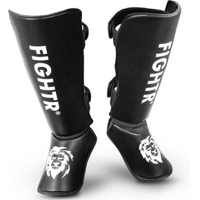 FIGHTR® Shin Guards - with a and Ideal Padding | Thick shin Protection for Kicks in Kickboxing, MMA, Muay Thai and Other Martial Arts
