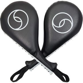 Juvale 2 Pack Taekwondo Kick Pads, Martial Arts Training Equipment, Kickboxing Striking Target Pads, TKD Sparring Gear (Black, 15 x 2.5 x 7.5 in)
