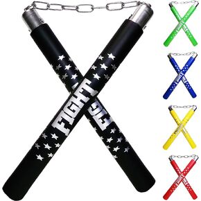 F. A.L. Nunchucks المطاط فنون الدفاع عن النفس التدريب Nunchucks Nunchakus للأطفال المبتدئين والكبار ممارسة مع سلسلة الصلب