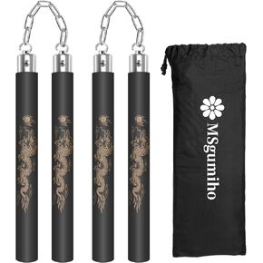 Nunchucks Safe Foam Rubber Training Nunchucks Nunchakus Match with Bearing Ball System and Steel Chain 2PCS for Kids Beginners Adults