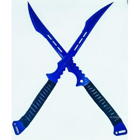 DamaskerUS 2pc Ninja Swords Set 27" Full Tang Stainless Steel Blades with Sheath/Magnetic
