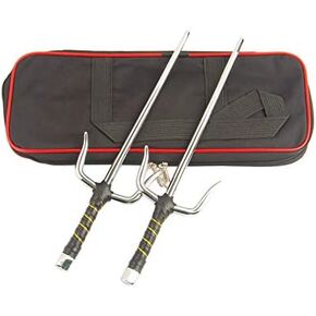 مثمن الفنون القتالية المعدنية Sai متعدد الحجم (أسود وفضي) (فضي، 15 بوصة وحقيبة) in Kuwait