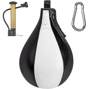 Benelabel Boxing Speed Bag Kit & Boxing Speed Bag - Premium Leather Bag with 360° Swivel and Inflator - Easy to Install and Use - Improve Your Speed and Reflexes