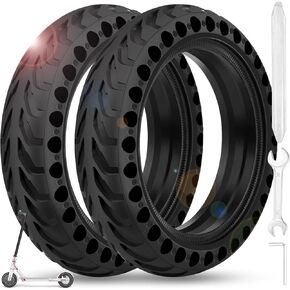 BANGTING قطعتان من الإطارات الصلبة مقاس 8.5 × 2 بوصة للسكوتر الكهربائي، إطار 8 1/2 × 2 لـ Gotrax GXL V2 / XR/APEX، استبدال الإطارات 50/75-6.1 لـ Xiaomi Pro 2 / M365 / 1S وجميع إطارات السكوتر مقاس 8.5 بوصة