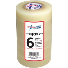 SportsTape Hockey Tape Multipack, Clear, 6 Roll