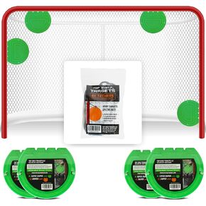 Super Sniper 6 Inch Magnetic Shooting Targets for Hockey and Lacrosse Training with FREE package of TETHERS 4 pack and Fast USPS Priority Mail Shipping