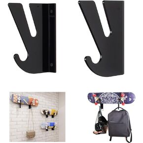 WANLIAN Skateboard Wall Mount Display Rack, Skateboard Wall Rack with Storage Hook