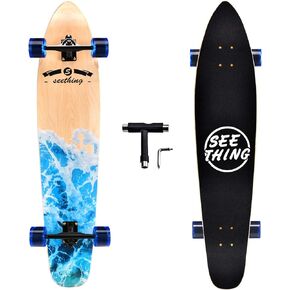 42 Inch Longboard Skateboard Complete Cruiser Pintail,The Original Artisan Maple Skateboard Cruiser Pintail for Cruising, Carving, Free-Style and Downhill
