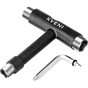 Skate Tool All-in-One, Multi-Function Portable Skateboard T Tools Accessory - with T-Type Allen Key and L-Type Phillips Head Wrench Screwdriver
