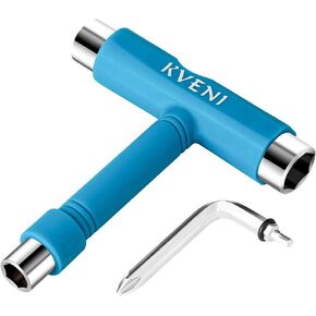 Skate Tool All-in-One, Multi-Function Portable Skateboard T Tools Accessory - with T-Type Allen Key and L-Type Phillips Head Wrench Screwdriver