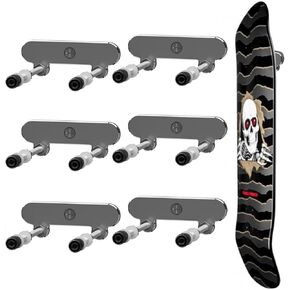 ezbnb 6 Packs Skateboard Wall Mount Aluminum Skateboard Hanger for Skateboard Deck Display Skateboards Storage Horizontal & Floats Vertically