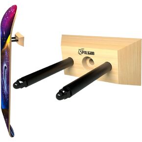 Skateboard Wall Mount Hanger, Wood Skateboard Hanger, Longboard Deck Hanger for Display and Storage at Studio and Storeroom for Floating Effects in Kuwait