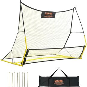 VEVOR Soccer Trainer, 2-in-1 Portable Soccer Rebounder Net, 71"x40" Iron Soccer Practice Equipment, Sports Football Rebounder Wall with Portable Bag, Perfect for Team Solo Training, Passing, Volley