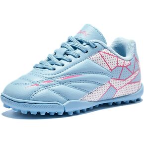 Girls Soccer Cleats for Toddler and Little Kids - Turf Lace Up Soccer Shoes - TF Outsoles for Flat Indoor and Artificial Turf