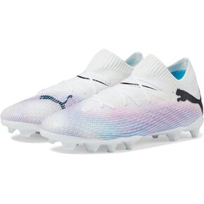 PUMA Future 7 Pro Firm Ground/Artificial Ground (Little Kid/Big Kid) Puma White/Puma Black/Poison Pink 6.5 Big Kid M