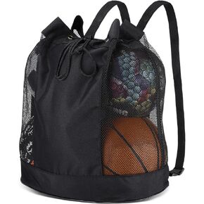 Extra Ball Bag,Large Mesh Equipment Bag Black, Soccer Ball Bag with Adjustable Shoulder Strap,600D Oxford Cloth mesh sports bag for Holding Soccer/Football/Volleyball(Holds 5 Soccer Balls)