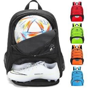 Youth Soccer Bag-Soccer Backpack & & Backpack for Football Volleyball Basketball,with Ball Compartment and Separate Cleat Training Package