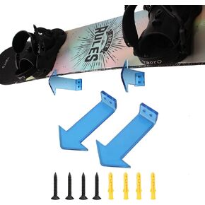 BEITESI Pair of Acrylic Snowboard Display Wall mounts Snowboard Display Stand Arrow Snowboard Wall Rack Home and Garage ski Storage(Blue)