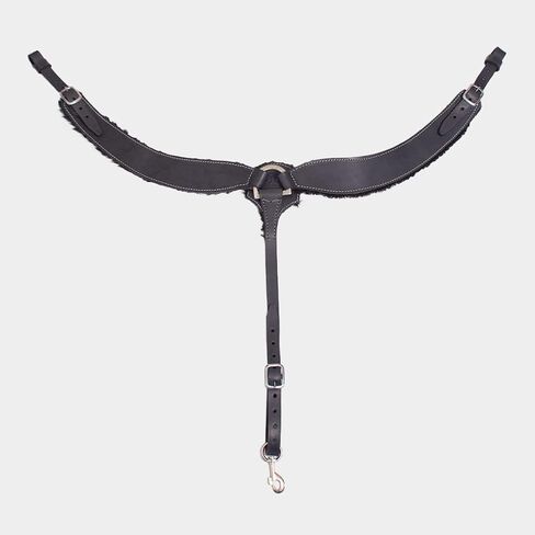 Hand Made Leather Horse Breast Collar (Black, Buck Stitching) in Saudi Arabia