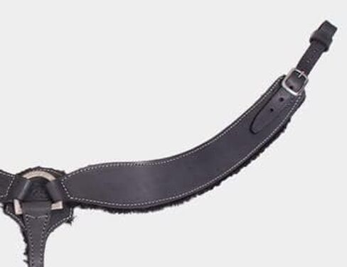 Hand Made Leather Horse Breast Collar (Black, Buck Stitching) in Saudi Arabia