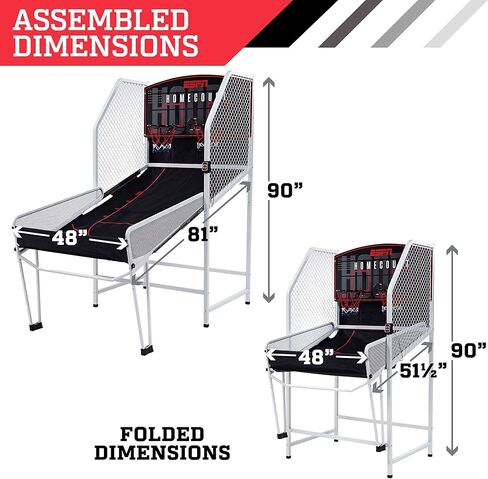 لعبة أركيد كرة السلة الداخلية للاعبين من ESPN (قفص وإطار فولاذي) مع تسجيل LED و8 خيارات للعبة وتأثيرات صوتية للأركيد in Kuwait