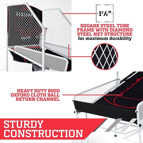 لعبة أركيد كرة السلة الداخلية للاعبين من ESPN (قفص وإطار فولاذي) مع تسجيل LED و8 خيارات للعبة وتأثيرات صوتية للأركيد in Kuwait