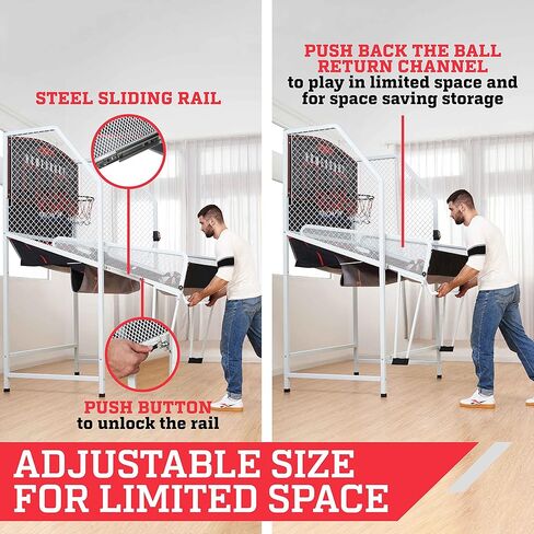 لعبة أركيد كرة السلة الداخلية للاعبين من ESPN (قفص وإطار فولاذي) مع تسجيل LED و8 خيارات للعبة وتأثيرات صوتية للأركيد in Kuwait