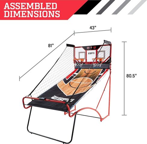 لعبة كرة السلة ESPN EZ Fold 2 للاعبين مع لوحة خلفية من البولي كربونات ومؤشر LED in Kuwait