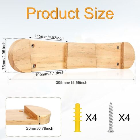 PEUTIER Minimalist Wood Ski Rack, Snowboard Wall Mount Rack Hanger Snowboard Display Rack Snowboard Storage Rack Ski Holder for Room Garage Ski Board Longboard in Saudi Arabia