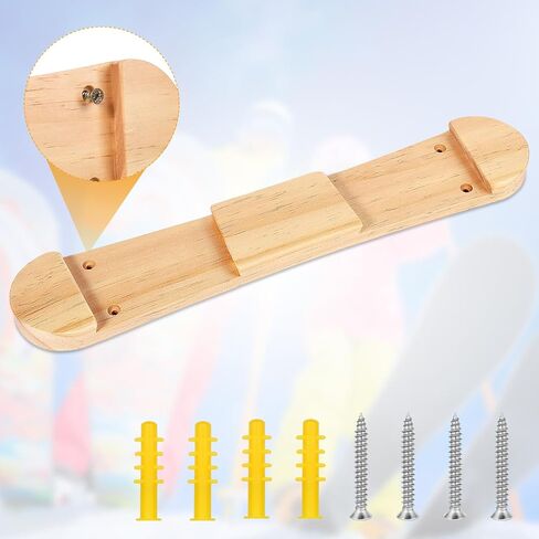PEUTIER Minimalist Wood Ski Rack, Snowboard Wall Mount Rack Hanger Snowboard Display Rack Snowboard Storage Rack Ski Holder for Room Garage Ski Board Longboard in Saudi Arabia
