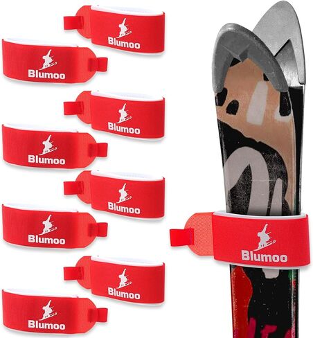 8 قطع من أشرطة تثبيت التزلج، حزام ناقل قابل للتعديل، أربطة تثبيت للتزلج، أشرطة حامل عمود التزلج (متعددة الألوان) in Kuwait