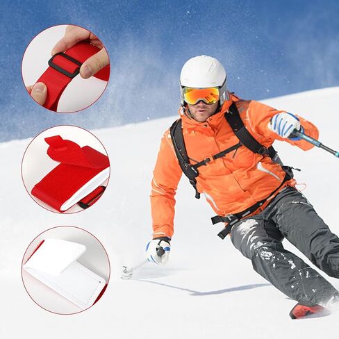 2 Pairs Ski Fastener Tapes, Adjustable Ski Boot Straps with Protector Pads Ski Carrier Straps Ski Wraps Ties Gear Storage for Ski Poles Boards Carrying Outdoor Winter Sports Accessories (Blue) in Saudi Arabia