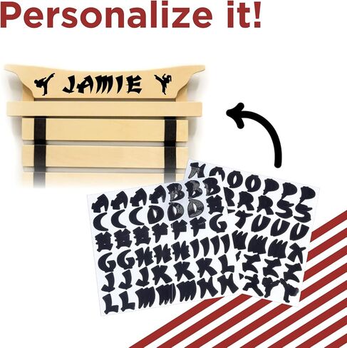 عرض حزام ميليارد كاراتيه - يحمل 10 أحزمة للفنون القتالية - يمكنك إضفاء طابع شخصي عليه باستخدام الملصقات in Kuwait