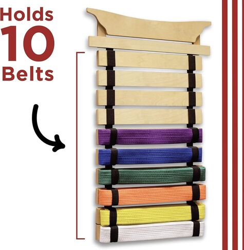 عرض حزام ميليارد كاراتيه - يحمل 10 أحزمة للفنون القتالية - يمكنك إضفاء طابع شخصي عليه باستخدام الملصقات in Kuwait