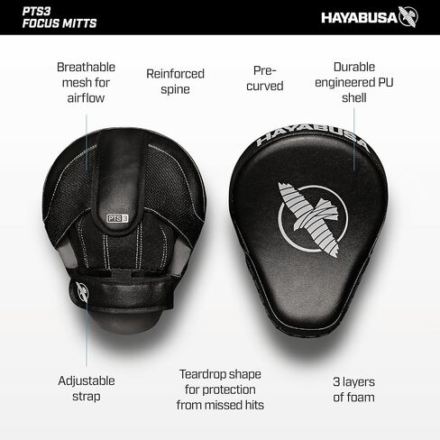 زوج قفازات Hayabusa PTS 3 Focus - أسود، قياسي in Kuwait