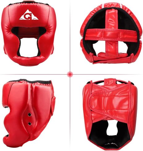أغطية رأس ملاكمة GROOFOO للأطفال البالغين، خوذة ملاكمة من جلد البولي يوريثان للتدريب على الكيك بوكسينغ MMA Muay Thai السجال فنون الدفاع عن النفس الكاراتيه التايكوندو in Kuwait