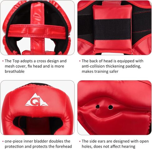 أغطية رأس ملاكمة GROOFOO للأطفال البالغين، خوذة ملاكمة من جلد البولي يوريثان للتدريب على الكيك بوكسينغ MMA Muay Thai السجال فنون الدفاع عن النفس الكاراتيه التايكوندو in Kuwait
