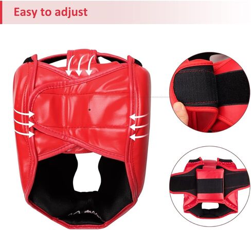 أغطية رأس ملاكمة GROOFOO للأطفال البالغين، خوذة ملاكمة من جلد البولي يوريثان للتدريب على الكيك بوكسينغ MMA Muay Thai السجال فنون الدفاع عن النفس الكاراتيه التايكوندو in Kuwait