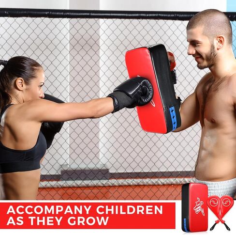 Poen 3 قطع وسادات ركلة التايكوندو وسادات الملاكمة التايلاندية MMA وسادات ركلة الكاراتيه والعتاد فنون الدفاع عن النفس وسادات تدريب الكيك بوكسينغ واللكم وضرب الهدف معدات بو الجلود المجاذيف ضربة منحنية ركلة درع in Kuwait