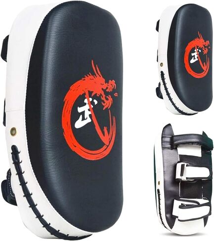 Kicking Shield Muay Thai Kick Pad 15x8x4inch Solo Training Equipment Pad Curved Kickboxing Strike Coaching Boxing MMA Martial Arts Karate Punching in Saudi Arabia