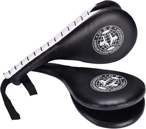 وسادات ركل التايكوندو، مجاديف تدريب أهداف الركل المتينة TKD، وسادات ضرب مزدوجة للكيك بوكسينغ وتدريب الكاراتيه (أسود، قطعتان) in Kuwait